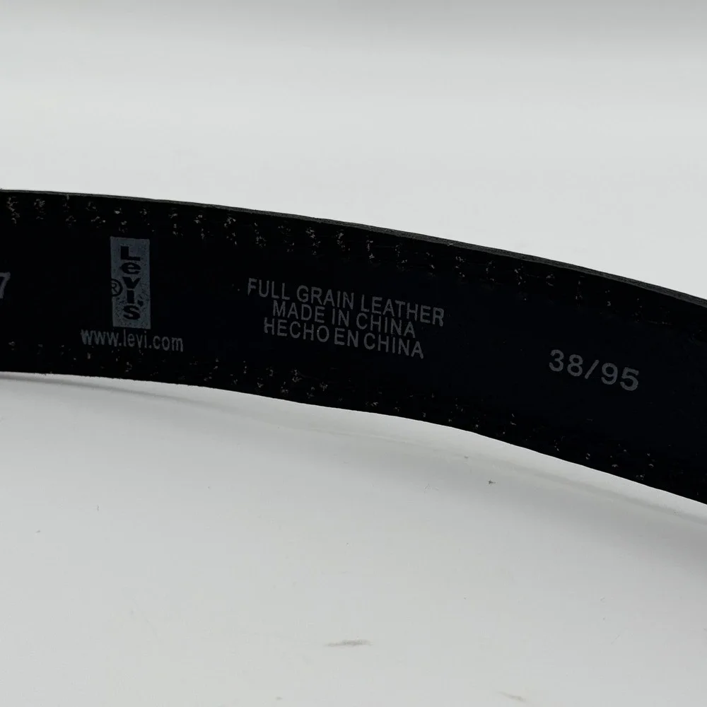Levi's Full Grain Leather Belt Dark‎ Brown Black 1.5